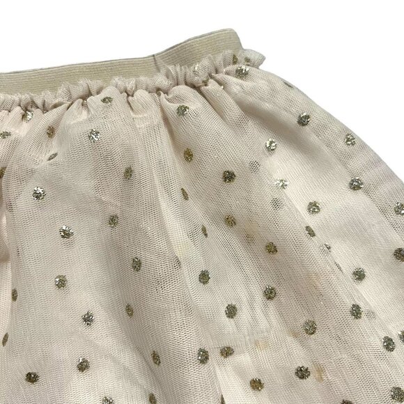 Mayoral 2Y Champagne Gold Glitter Polkadot Tulle Skirt - Picture 3 of 4